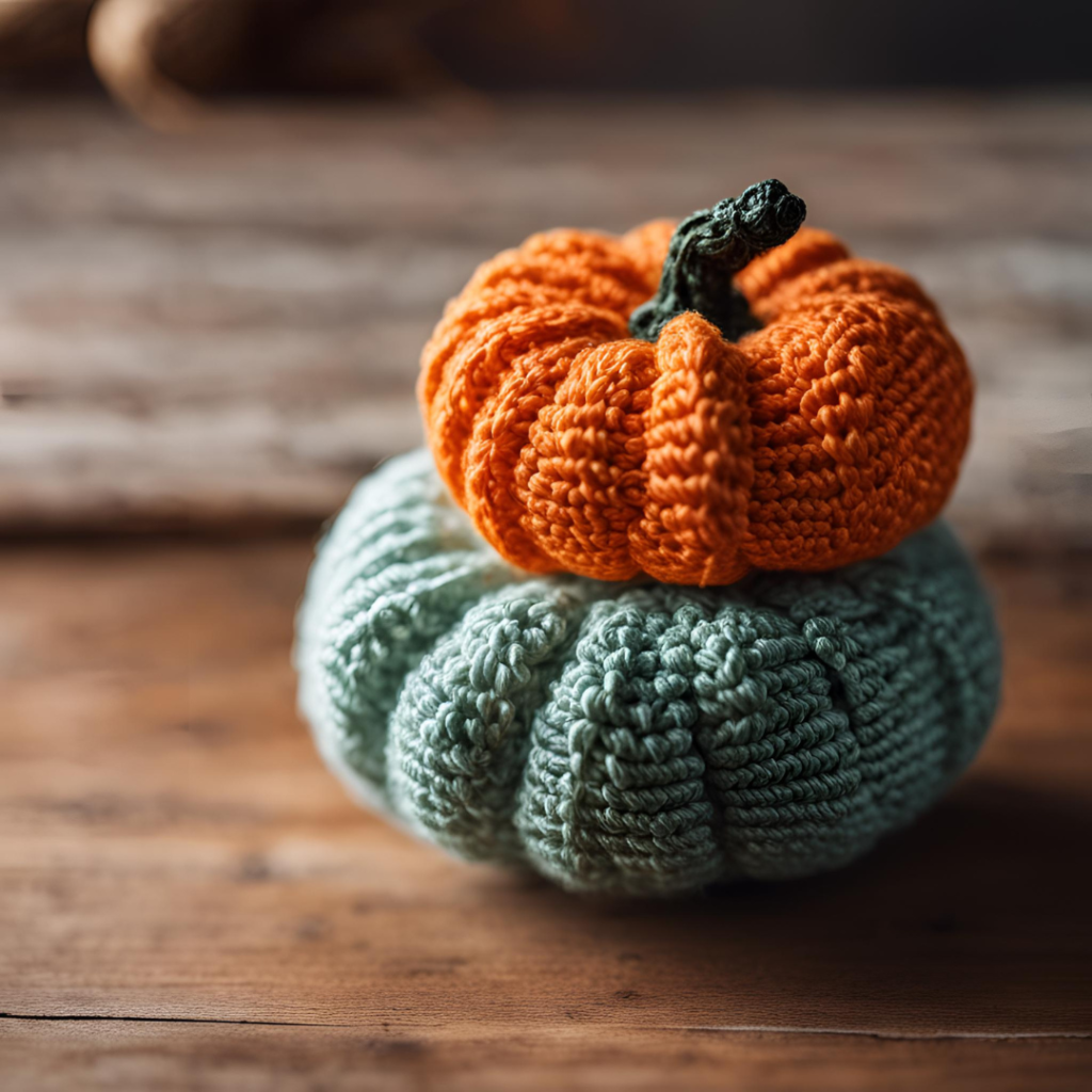 crochet pumpkin pair